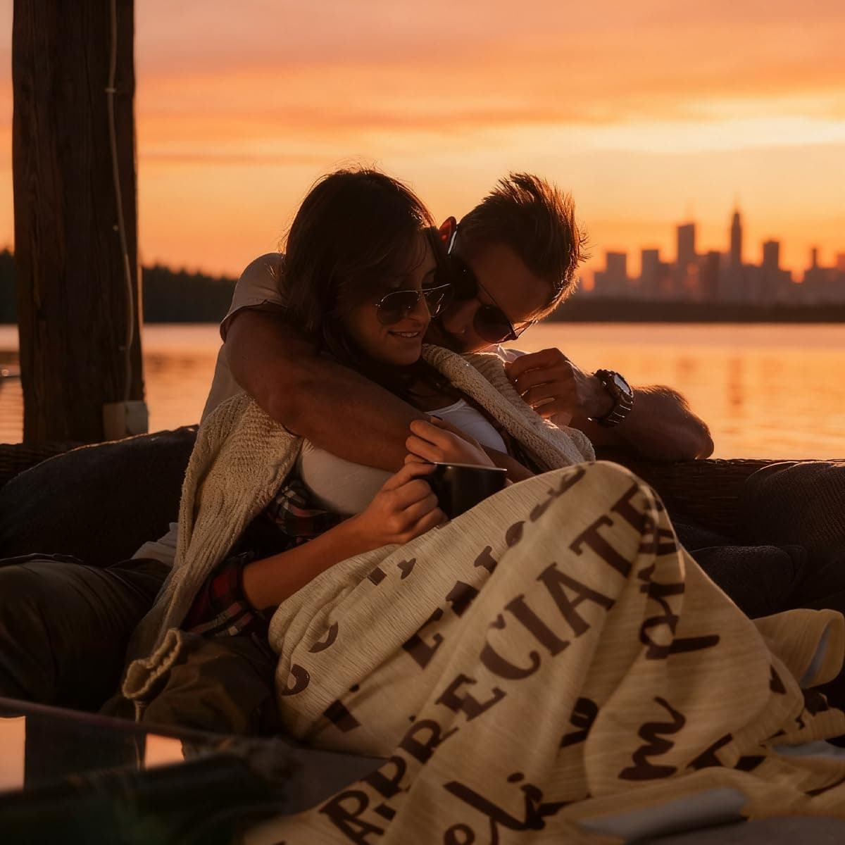 Romantic "I Love You" Soft Fleece Throw Blanket (100x130cm) - slide 2 - unique gift idea