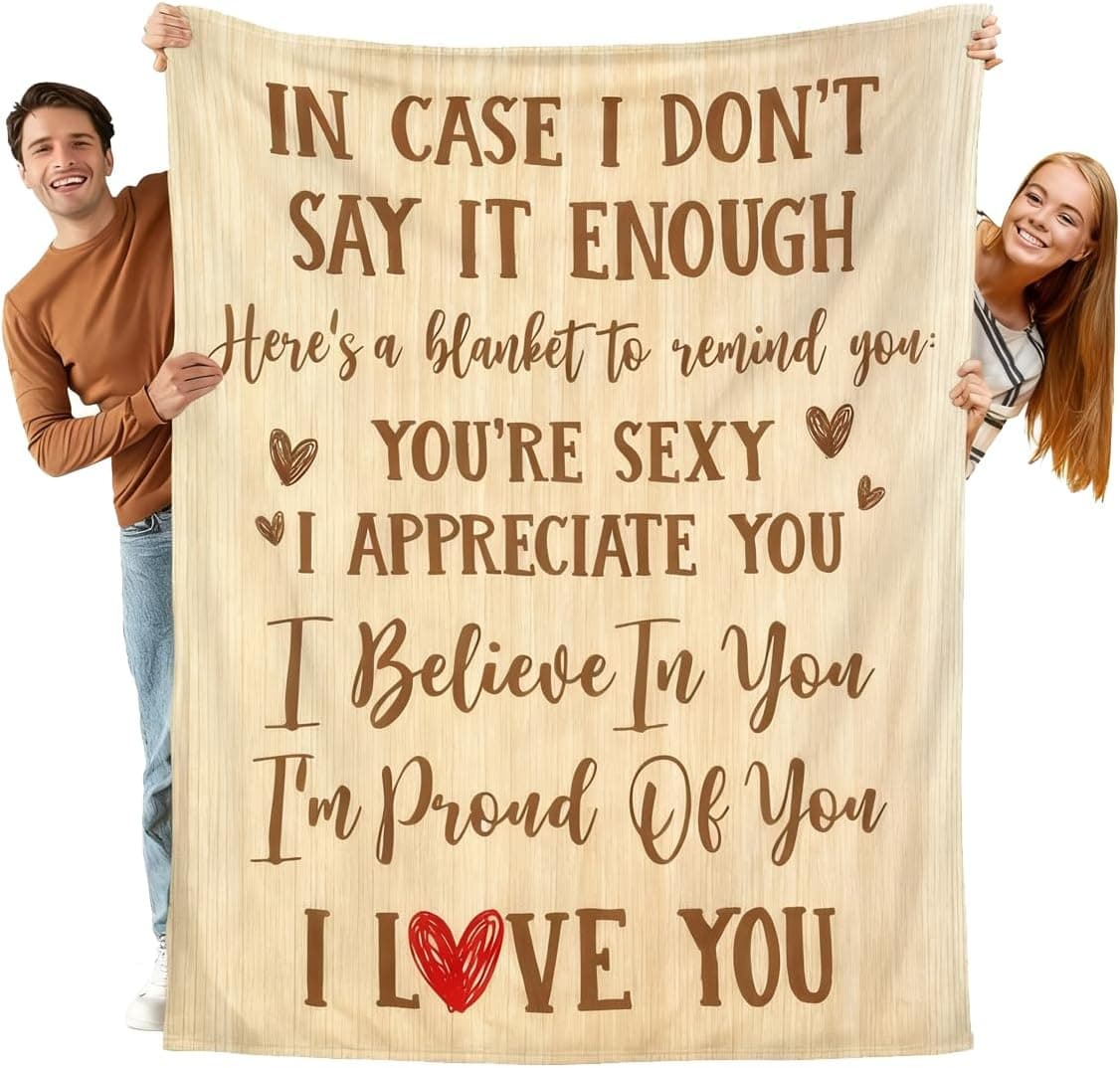 Romantic "I Love You" Soft Fleece Throw Blanket (100x130cm) - slide 1 - unique gift idea